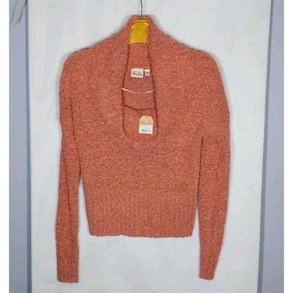Mudd Juniors XS Cowlneck Sweater Rust NWT Cropped Stretch Pullover Cozy Knit